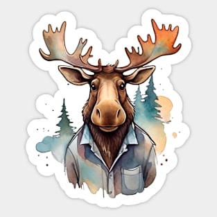 Moose in a shirt Sticker